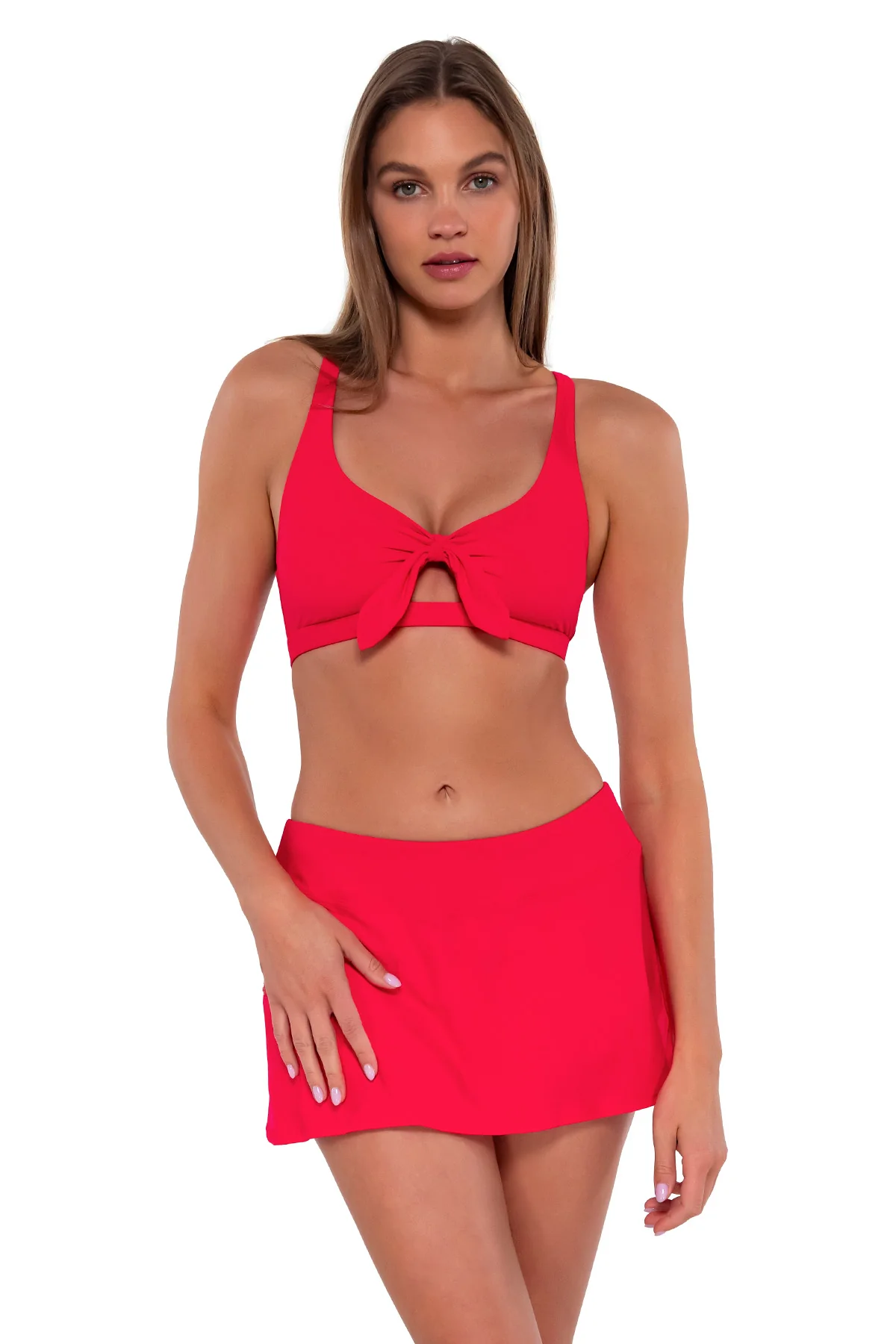 Sunsets Geranium Sporty Swim Skirt - Image 4